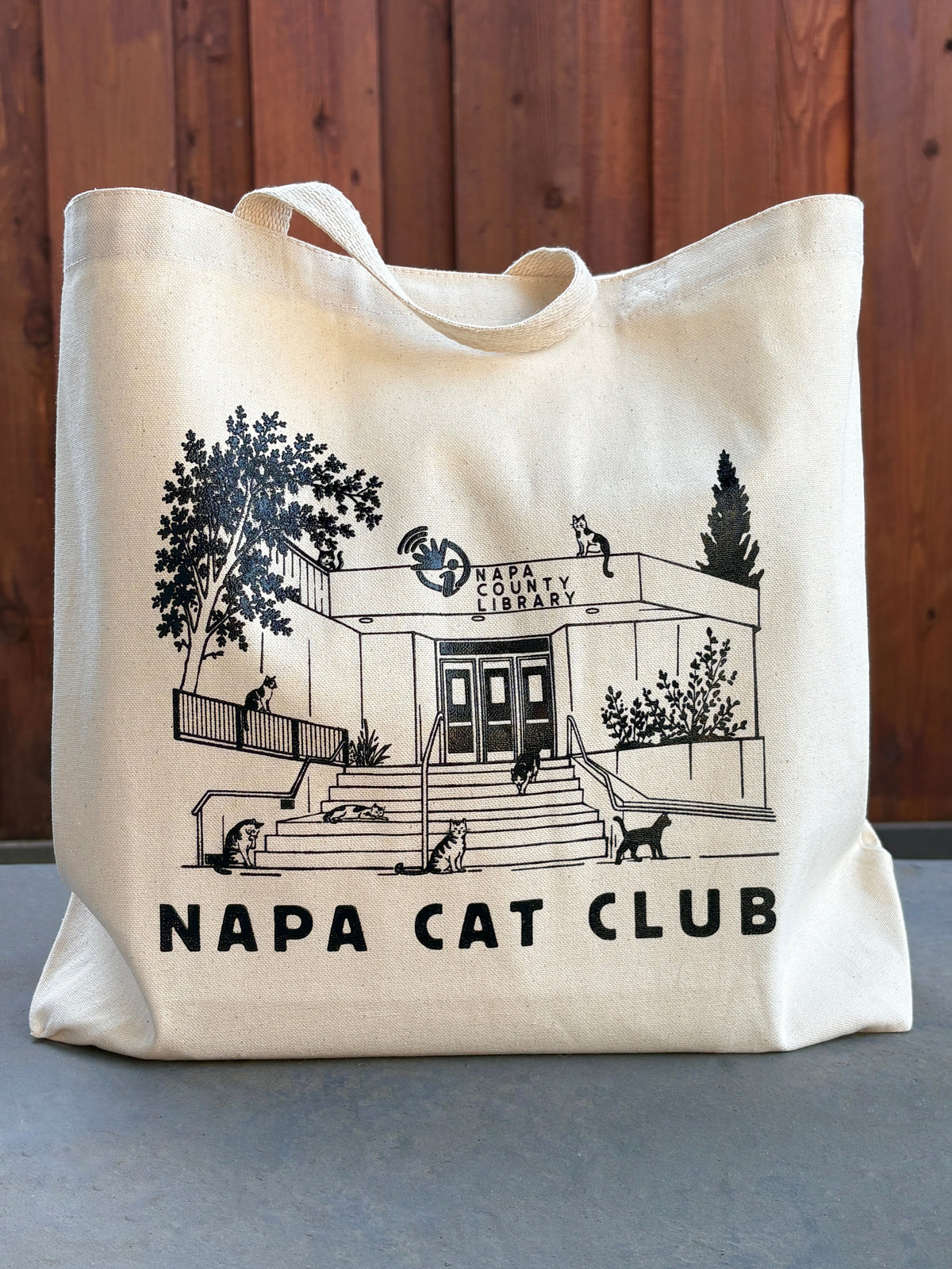 Napa Cat Club Oversized Canvas Tote